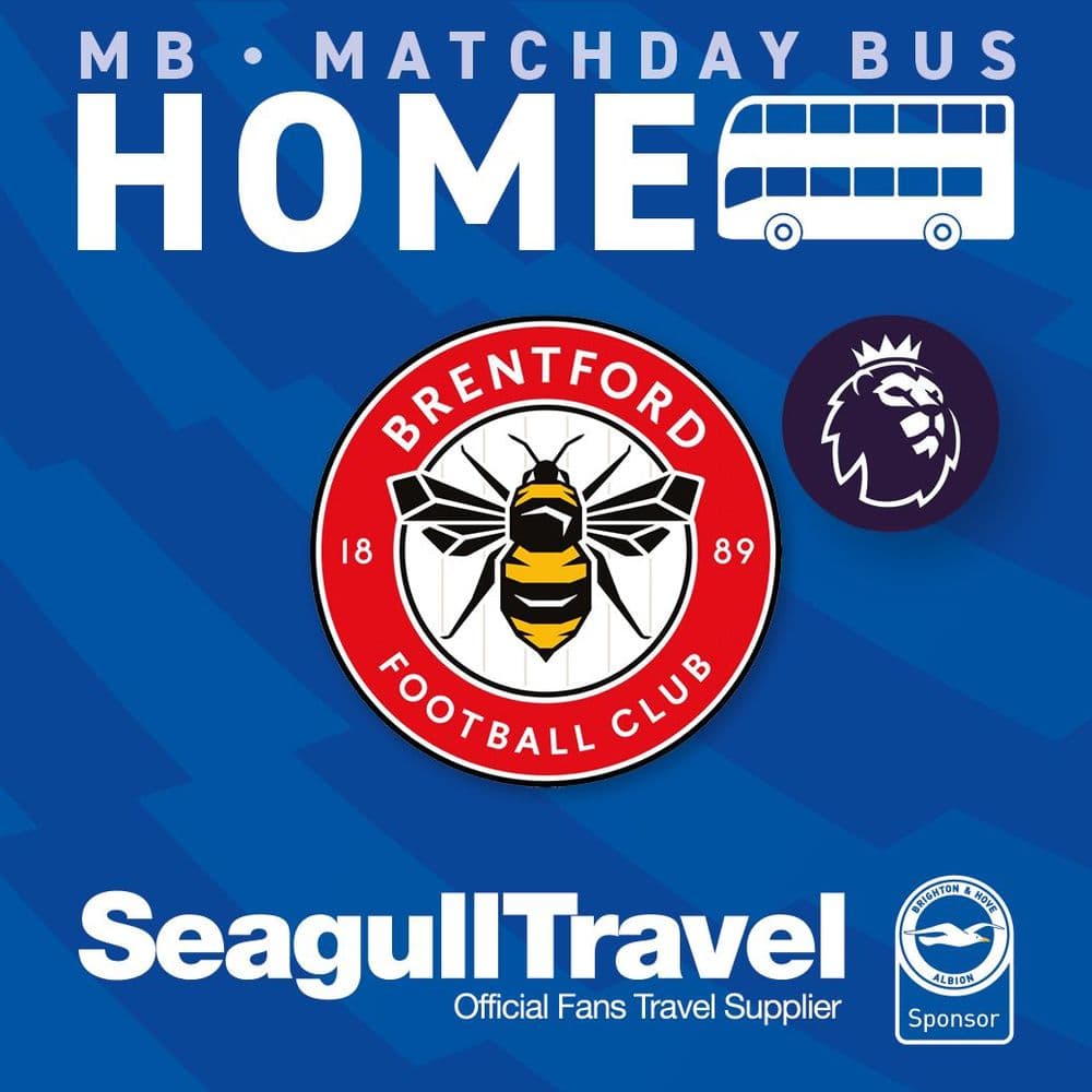 Matchday Bus to the Amex for Brentford FC - Sun 8th November - KO 14:00