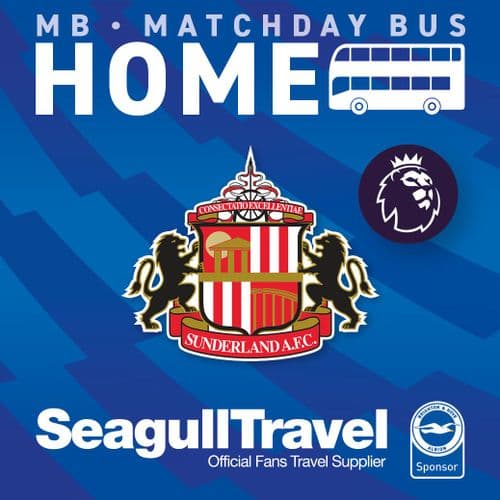 Matchday Bus to the Amex for Sunderland FC- Saturday 20th December - KO 15:00