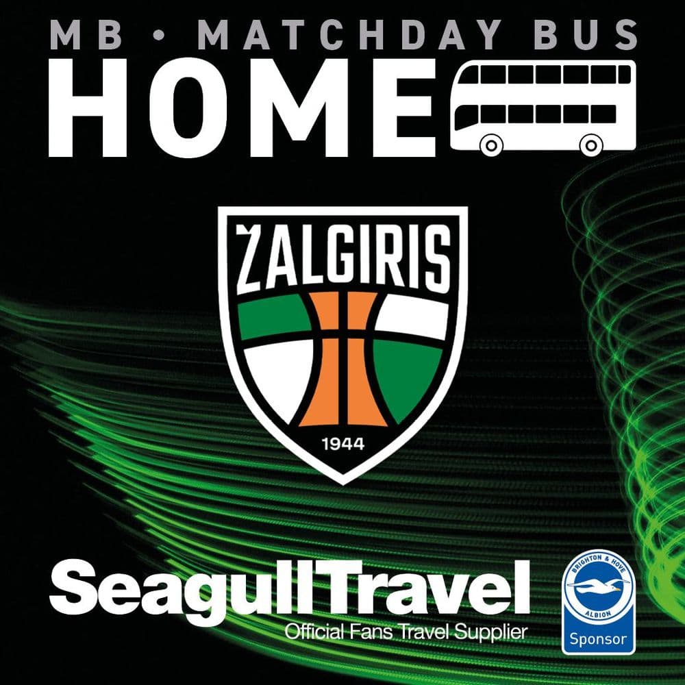 Matchday Bus - UEFA Conference League vs FK Kauno Zalgiris - Thursday 15th October KO 8pm