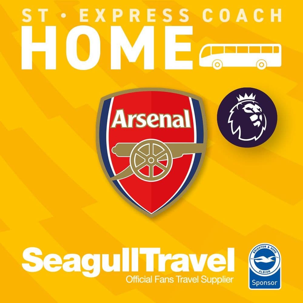 Matchday Express Service to the Amex vs Arsenal FC, Sat 19th Sept 2026 - KO 15.00