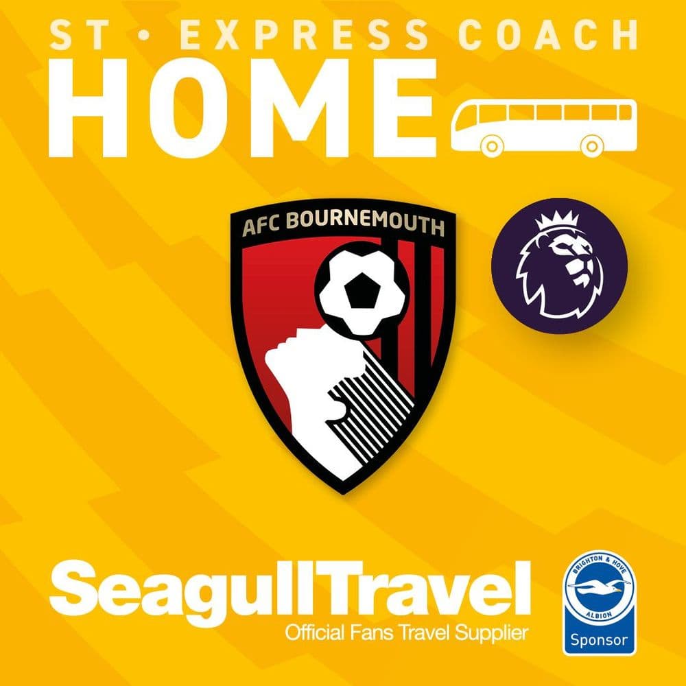 Matchday Express Service to the Amex vs Bournemouth, Tue 5th January 2027 - KO 7:30pm