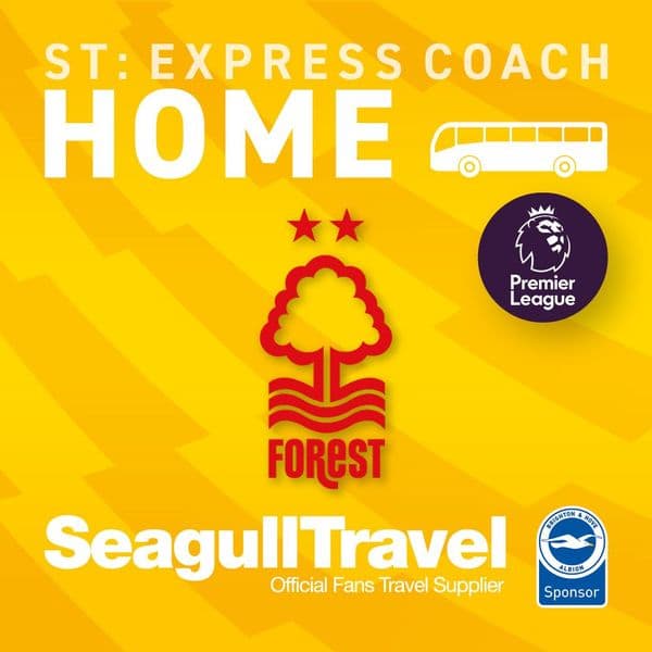 Matchday Express Service to the Amex vs Nottingham Forest, Sunday 1st March - KO 14.00
