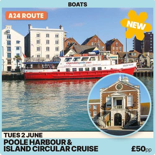 Poole and Harbour Cruise -Tuesday 2nd June -A24 Route