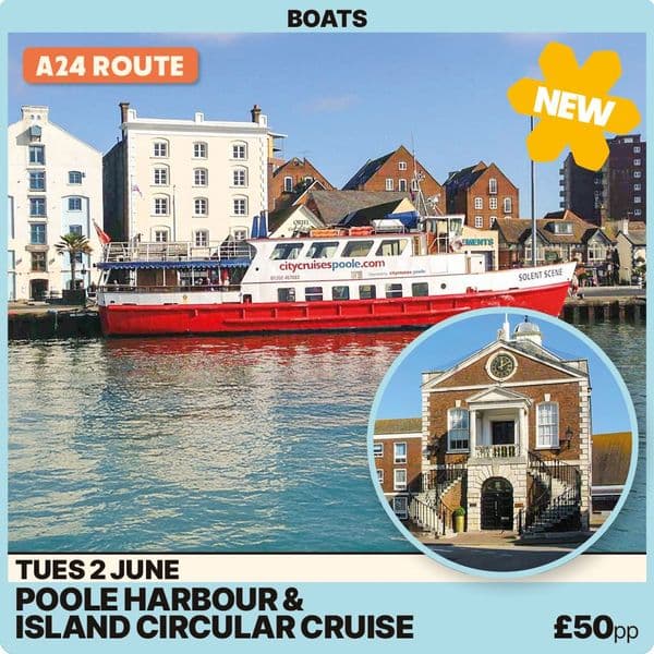 Poole and Harbour Cruise -Tuesday 2nd June -A24 Route