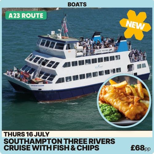 Southampton 3 River Cruise with Fish and Chip Lunch-Thursday 16th July