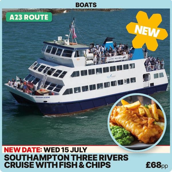 Southampton 3 River Cruise with Fish and Chip Lunch-Wednesday 15th July