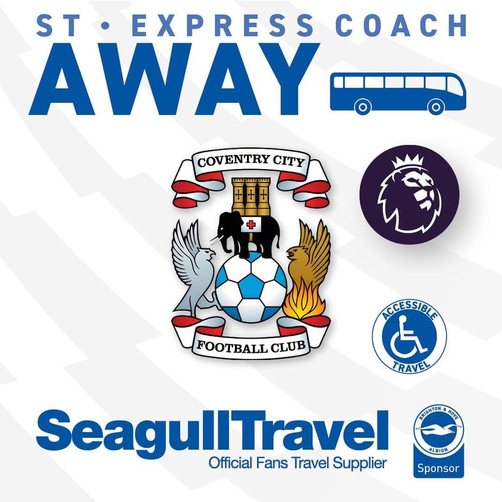WHEELCHAIR ACCESSIBLE COACH vs Coventry City FC, Sunday 13th September 2026