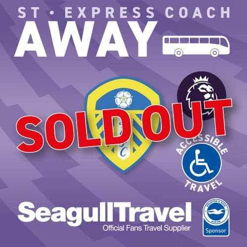 WHEELCHAIR ACCESSIBLE COACH vs Leeds United FC, Sunday (TBC) 17th May 2026