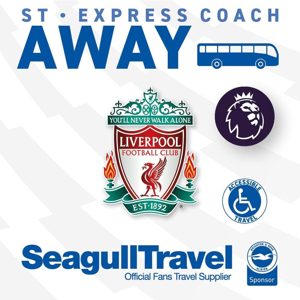 WHEELCHAIR ACCESSIBLE COACH vs Liverpool FC, Sunday 25th October 2026