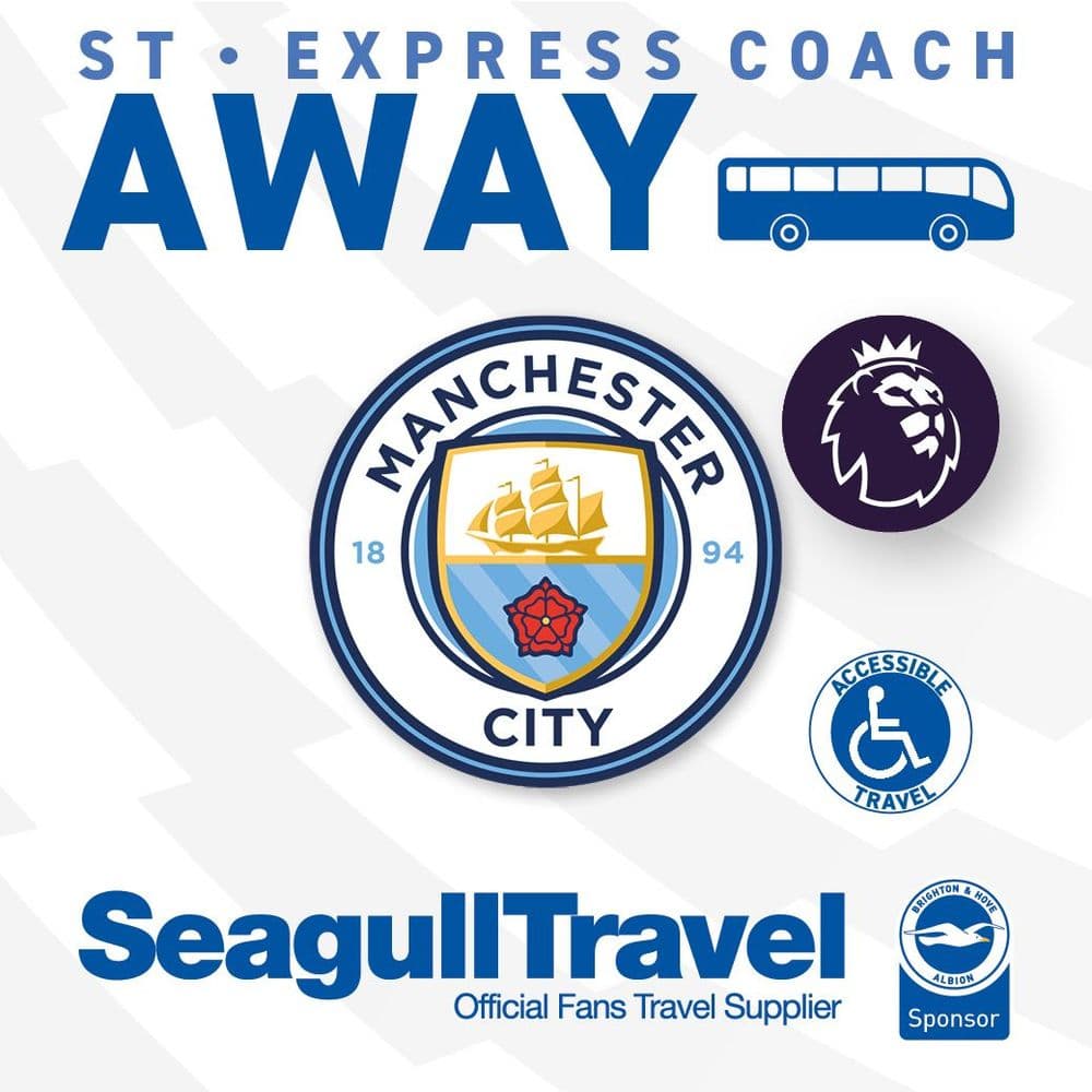 WHEELCHAIR ACCESSIBLE COACH vs Manchester City  FC, Saturday 31st October 2026