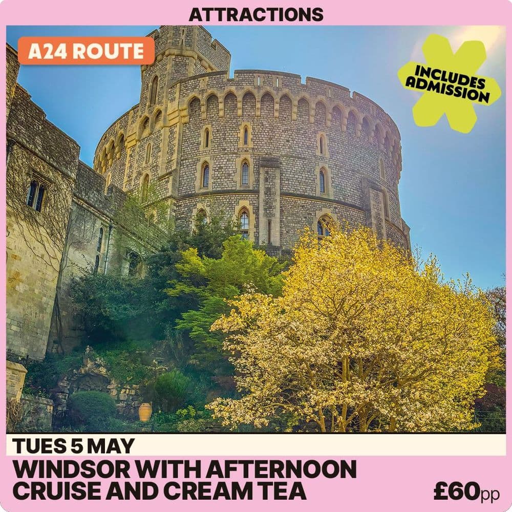 Windsor Cruise with Cream Tea -Tuesday 5th May A24 route