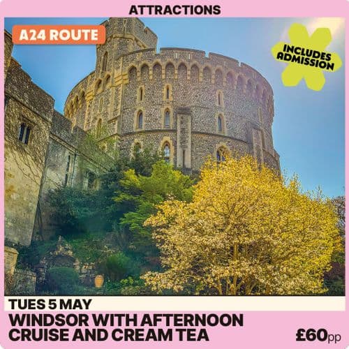 Windsor Cruise with Cream Tea -Tuesday 5th May A24 route