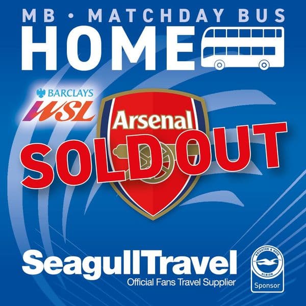 WSL Albion vs Arsenal - 15/02/26 - (Free Travel) Sunday - Home - 14:30 Kick Off