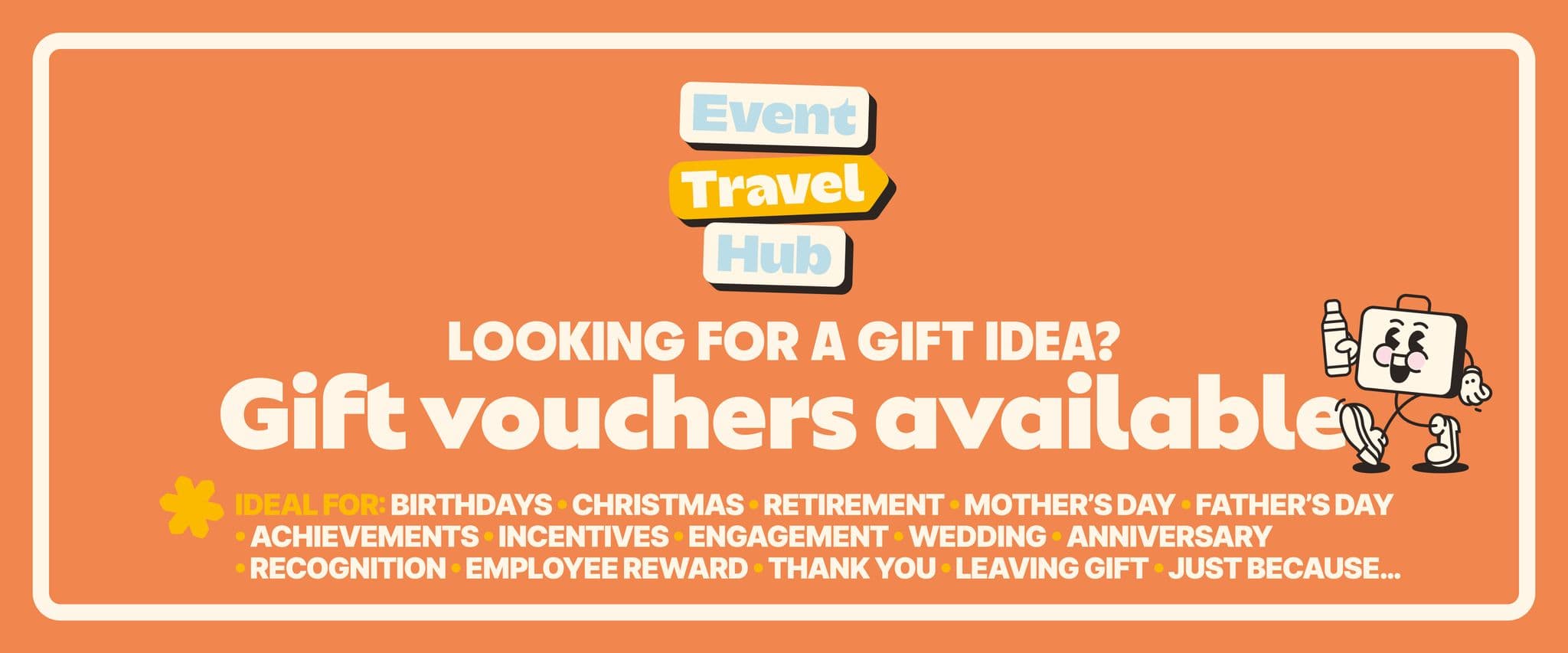 Our Event Travel Hub Gift vouchers are here!