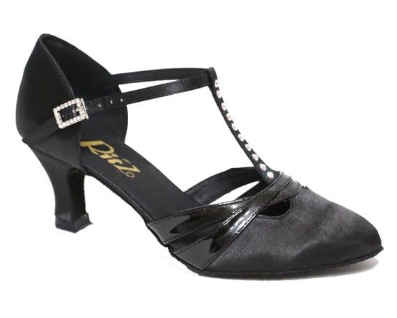 BELLA -  Ladies Ballroom Shoes  Black Satin