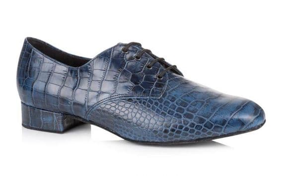 FREED Mens Ballroom Dance Shoes Croc Effect Blue or Black - KELLY