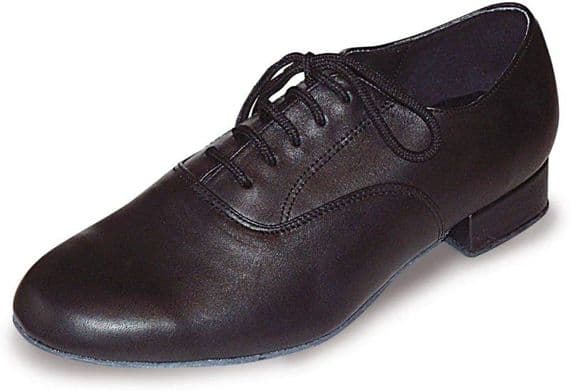 Roch Valley  -  Mens Wide Fit Black Leather Ballroom Dance Shoes - PATRICK