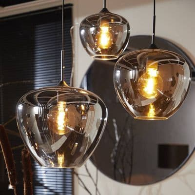 Caspar Smoked Grey Glass Pendant Light