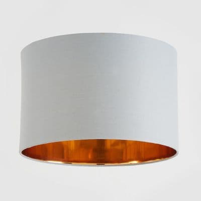 Grey And Copper Drum Lampshade