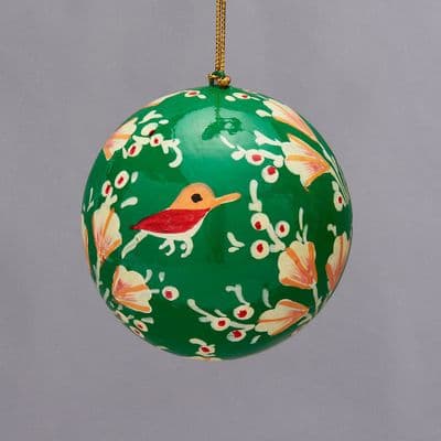 Hand Painted Papier Mâché Bird Of Paradise Bauble Two
