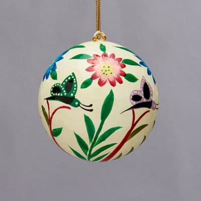Hand Painted Papier Mâché Butterfly Bauble