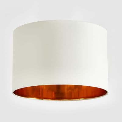 Natural Cream And Copper Drum Lampshade