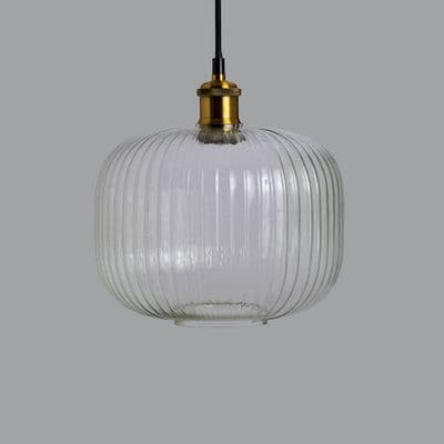 Reeded Glass Pendant Light A