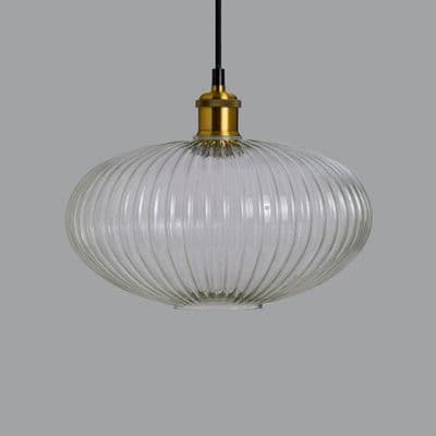 Reeded Glass Pendant Light B