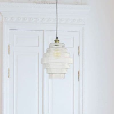 Reeded Glass Pendant Light D