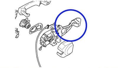 Genuine Volvo S40 V50 (04-) Front Door Handle Bracket (Models W/ Lock Cylinder)