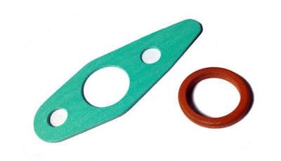 Genuine Volvo Turbo Oil Drain Tube Pipe Seal + Gasket