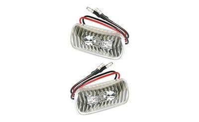 Saab 9000, 900, 9-3, 9-5 Silver LED Wing Indicator Lights (Pair)