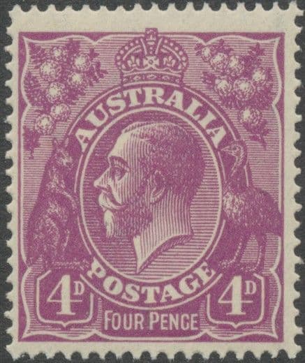 Australia KGV Head SG64 4d Violet (AHGM/1481)