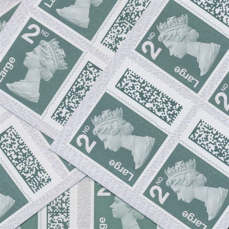 UK Discounted Postage 4 x 2nd Class Large Letter Stamps (QR Coded)