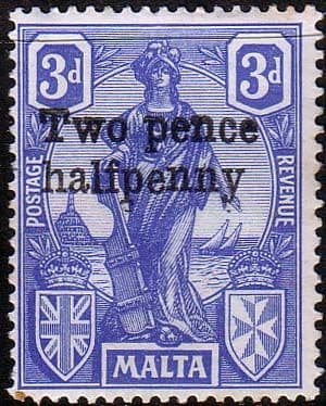 Malta 1925 SG 142 Britannia Surcharged Fine Mint