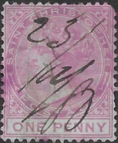 1870 St Christopher Queen Victoria Head SG 6 Fine Good Used