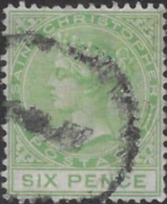 1870 St Christopher Queen Victoria Head SG 9 Fine Fine Used