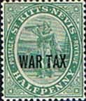 1916 St Kitts - Nevis War Tax SG 22 Fine Mint
