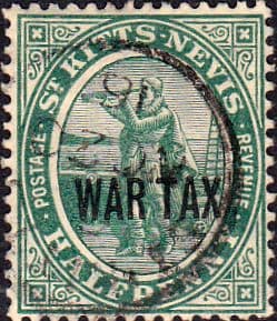 1916 St Kitts - Nevis War Tax SG 22 Fine Used