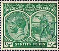 1921 St Kitts - Nevis King George V SG 37 Fine Used
