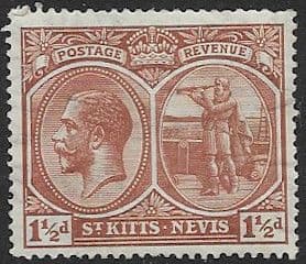 1921 St Kitts - Nevis King George V  SG 40a Fine Mint