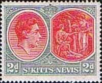 1938 St Kitts - Nevis King George VI SG 71b Fine Mint