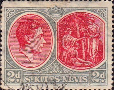 1938 St Kitts - Nevis King George VI  SG 71b Fine Used