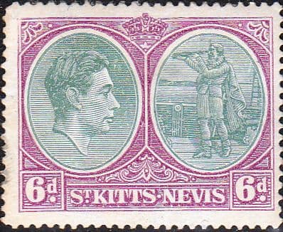1938 St Kitts - Nevis King George VI  SG 74 Fine Mint