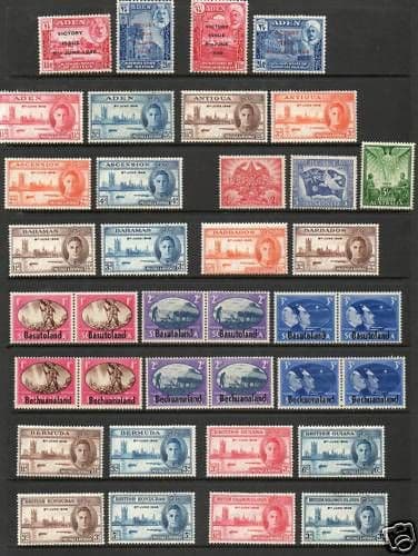 1946 King George VI Victory / Peace Complete Set Fine Mint