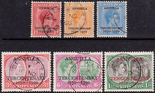 1950 Tercentenary of British Settlement in Anguilla Set Fine Used