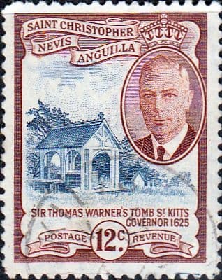 1952 St Christopher Nevis Anguilla King George VI SG 100 Fine Used