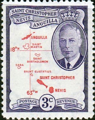 1952 St Christopher Nevis Anguilla King George VI SG 96 Fine Mint