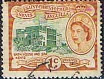 1954 St Christopher Nevis Anguilla SG 107 Bath House and Spa Fine Used