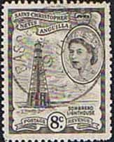 1954 St Christopher Nevis Anguilla SG 112b Sombrero Lighthouse Fine Used